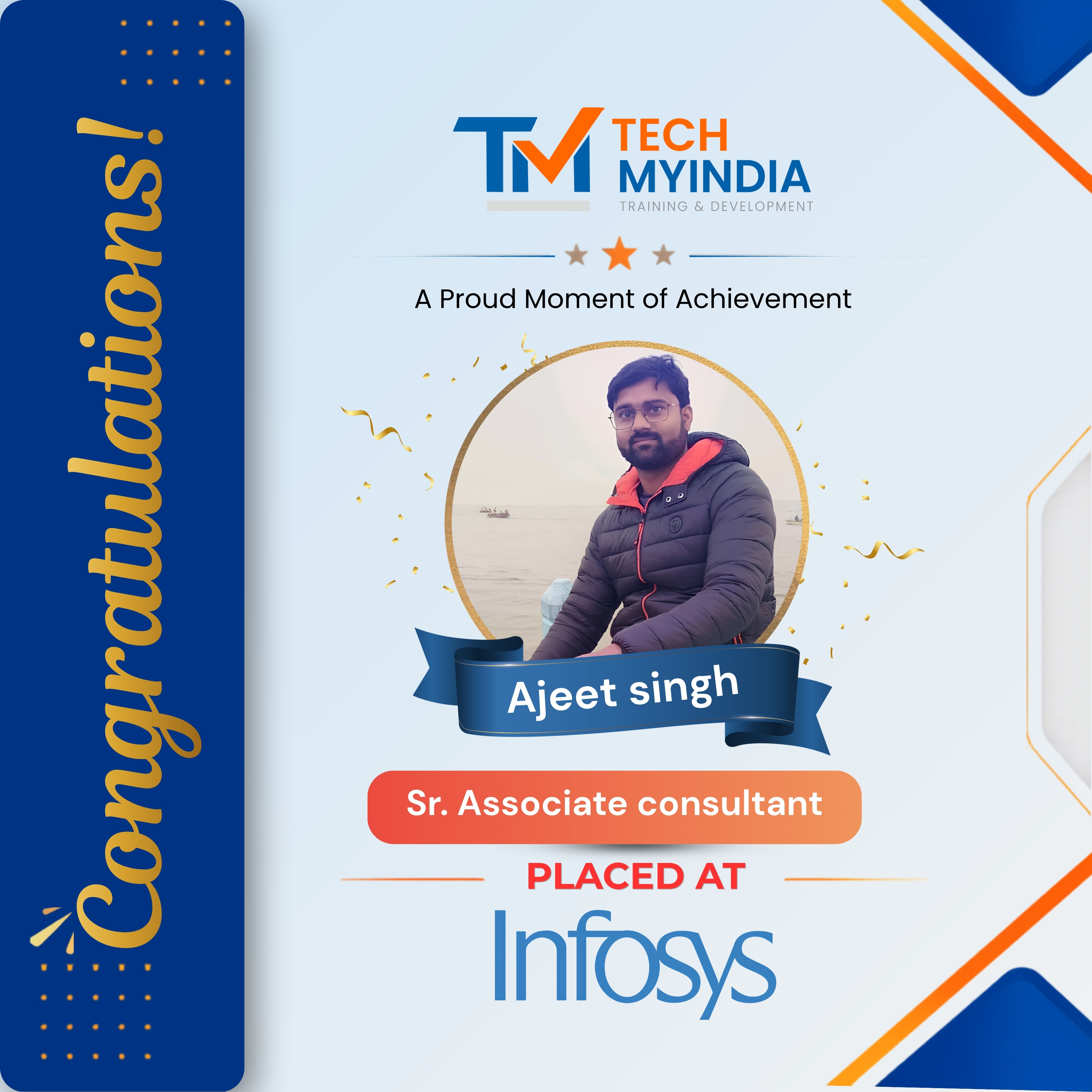Ajeet Singh Placed at Infosys